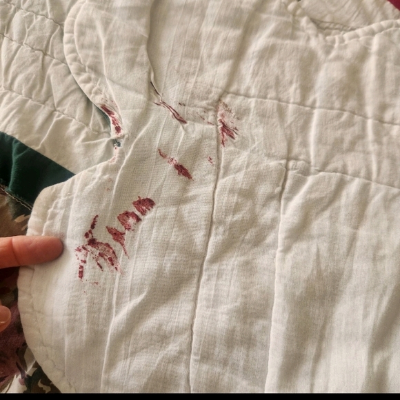 HANDMADE Dahlia Medallion Quilt Full Queen Patchwork Hand Quilted 80 x 94 FLAWS - Picture 7 of 8